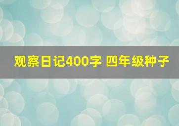 观察日记400字 四年级种子